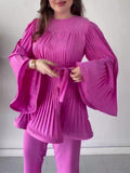 2024 New Folded Design Sense Fashion Temperament Loose Pants Suit Woman