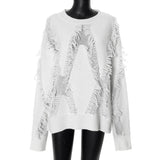 Women's Autumn And Winter New Tuk-Song Hollow Design Loose Sweater DJPT