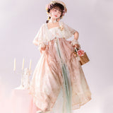 Mountain And River Into The Dream Of Hanfu Women's Chinese Style To Improve The Daily Han Element Jacket Sling Skirt Set Spring And Summer 6793
