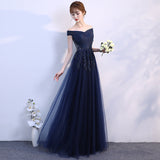 Evening Dress Woman 2025 Summer Temperament Atmospheric Elegant One-Word Shoulder Host Maid Dress Small Thin