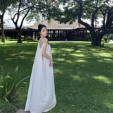 Sanya Beach Dress Seaside Holiday Dress Lazy Loose Thin Shoulder Dress Desert Photo