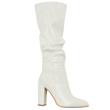 Skin Boots Side Zipper Tip Thick And Fashion Wrinkled Women Boots Women Boots High Quality Shoes