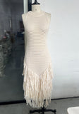 2025 Women's New Sexy Sleeveless Knitted Tweed Long Dress HZ0628