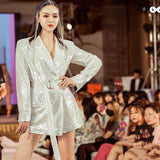 Red High-End Dinner Party Queen Fan Children Suit Super Flashy Eye-Catching Street High-End Coat Woman