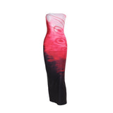 Summer 2025 New Temperament Dress Holiday Casual Sexy Bras Printed Long Dress DJPT