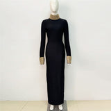 Fashion Diamond-Studded Nail-Peared Long-Sleeved Banded Dress Sexy Dew Party Party Dress Dress