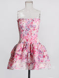 Bohemian Retro Style 2025 Spring Breast-Wearing Sexy Body-Wearing Lotus Lace Side Lace-Side Women's Dress