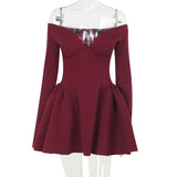 Autumn 2025 New Small Fragrant Temperament Elegant Body-Clove Chest Waist A Long Sleeve Dress DJPT