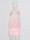 High-End Atmosphere Short Dress 2025 New Short Dress 2025 New Neck Chiffon Dress Dress Women's Dress