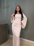 2024 New Body-Cuffed Diamond-Tieed Long-Sleeved Ribbon Dress Dress Woman
