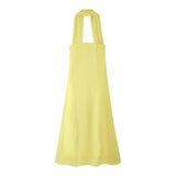 Court Style Chest Ribbon Dress 2025 New Women's Summer Loose Waist Showing Long Skinny Dress Women