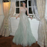 Evening Dress 2025 Summer New Banquet Bust Heavy Industry Sexy Host Birthday Adult Lisen Dress HZ0628