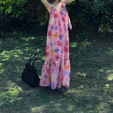 Summer Dress New Holiday Style V Tie Sling Dress