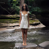 Retro Embroidered Hollow Dress Woman 2024 Spring And Summer New Pure Sexy Hottie Seaside Holiday Dress