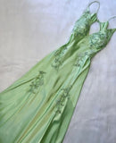 Mermaid Spaghetti Straps Backless Long Prom Dress Evening Dress Formal Dress SD2200 HZ0628