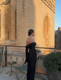 Off-shoulder Sleeveless Mermaid Satin Evening Prom Dresses SD1589 HZ0628