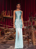 Mermaid Strapless Neckline Green Satin Long Prom Dress Evening Dress Formal Dress SD2173