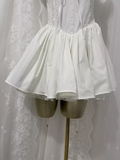 A line Straps White Vacation Beach Dress Short Dress SD0022