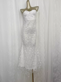 Sheath Strapless White Vacation Dress Flowers Birthday Dresses SD0028