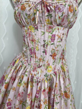 A line Straps Floral Travel Vacation Floral Beach Dress Short Birthday Dress SD0029