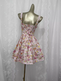 A line Straps Floral Travel Vacation Floral Beach Dress Short Birthday Dress SD0029