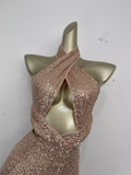 Sheath Halter Sequin Vacation Dress Birthday Dresses SD0034