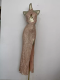 Sheath Halter Sequin Vacation Dress Birthday Dresses SD0034