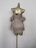 Sheath Strapless Sequin Travel Vacation Beach Dress Short Birthday Dress SD0035