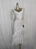 Mermaid Lace White Travel Vacation Beach Dress Birthday Dress SD0037