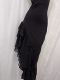 High Low Black Strapless Vacation Dress Birthday Dresses SD0038