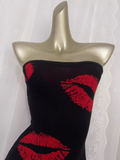 Sheath Strapless Floral Red Travel Vacation Dress Short Birthday Dress SD0057