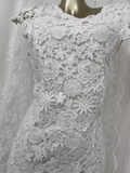 Sheath Scoop Neckline Floral Travel Backless Lace Vacation Dress Short Birthday Dress SD0061