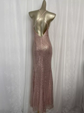 Sheath Spaghetti Straps Sequin Long Vacation Dress Birthday Dresses SD0071