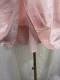 A line Spagetti Straps Pink Satin Floral Vacation Dress Birthday Dresses SD0072