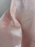 A line Spagetti Straps Pink Satin Floral Vacation Dress Birthday Dresses SD0072