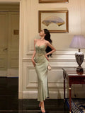 Sheath Spaghetti Straps Green Prom Dresses Birthday Outfits Evening Gown SD1000