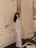 Sheath Spaghetti Straps Long Prom Dresses Birthday Outfits Evening Gown SD1020