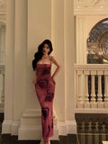 Sheath Floral Pink Prom Dresses Birthday Outfits Evening Gown SD1022