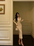 Sheath V Neckline Long Prom Dresses Birthday Outfits Evening Dress SD1037