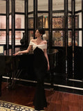 Sheath Off The Shoulder Black Prom Dresses Birthday Outfits Evening Gown SD1048