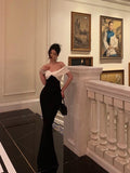 Sheath Off The Shoulder Black Prom Dresses Birthday Outfits Evening Gown SD1048