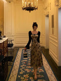 French A Line Square Neckline Velvet Black Prom Dresses Birthday Outfits Evening Gown SD1050