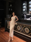 French Mermaid Square Neckline Lace White Prom Dresses Birthday Outfits Evening Gown SD1051