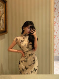 Sheath High Neckline Chiffon Prom Dresses Birthday Outfits Evening Gown SD1058