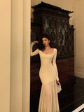 Mermaid U Neckline Prom Dresses Birthday Outfits Evening Gown SD1060