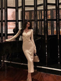 Sheath V Neckline Prom Dresses Birthday Outfits Evening Gown SD1069