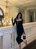 Sheath Black Prom Dresses Birthday Outfits Evening Gown SD1070