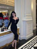 Sheath Black Prom Dresses Birthday Outfits Evening Gown SD1070