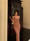 Sheath Straps Pink Date Night Party Dress Prom Dresses Birthday Outfits SD1071