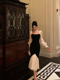 Sheath Spaghetti Straps Black Date Night Party Dress Prom Dresses Birthday Outfits SD1072